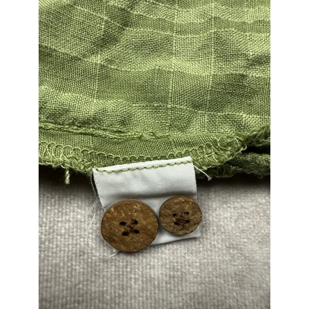 VTG Tommy‎ Bahama 100% Linen Mens XL Plaid Check Button Shirt Sage Green Classic